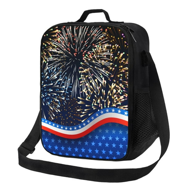 Balery Fireworks Caja de Almuerzo y Bolsa de Almuerzo para Hombres y Mujeres, Bolsa de Almuerzo Reutilizable con Gran Capacidad, Bolsa de Almuerzo Aislada