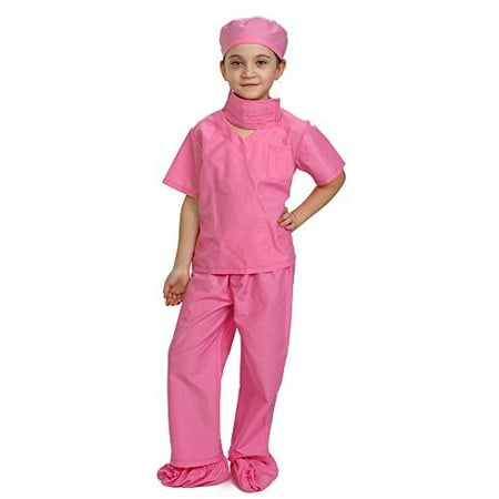 Dress Up America Pink Children Doctor Scrubs Toddler Costume Kids Doctor Scrub's Pretend Play