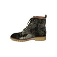 thumbnail image 4 of Women Round Toe Lug Sole Lace Up Tailored Combat Boot - 18141, 4 of 6