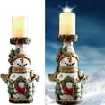thumbnail image 2 of Yuedong 15CM Snowman Carved Candleholder ,Christmas Santa Snowman Carved Candleholder, Santa Candle Holder Resin Candle Holder Xmas Decorations for Home Living Room Desktop (Snowman), 2 of 9