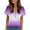 Purple, variant on WTOBBY Women's Ombre Dye Raglan Sleeve Casual Pullover Top, V-Neck Short Sleeve Blouse with Geometric Print for Outdoor Activities,Purple 2XL