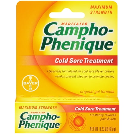 Campho-Phenique Medicated Cold Sore Treatment Maximum Strength Original Gel, 0.23 (Best Treatment For Saddle Sores From Cycling)