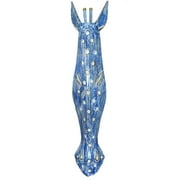 Stoneage Arts Inc Handmade Wood Wash Dots Giraffe Mask (Indonesia) Blue 40"