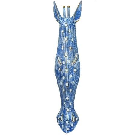 Stoneage Arts Inc Handmade Wood Wash Dots Giraffe Mask (Indonesia) Blue 40"