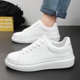 thumbnail image 4 of Classic Platform Leather White Casual Skate Sneakers, 4 of 5