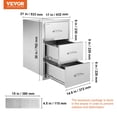 thumbnail image 6 of VEVOR Outdoor Kitchen Drawers (Double) w/ Paper Towel Holder (17"W x 30"H), 6 of 12