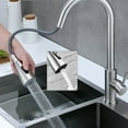 thumbnail image 4 of POINTERTECK Robinet de Cuisine Robinet de Cuisine en Acier Inoxydable avec Pulvérisateur Rétractable Nickel Brossé Robinet d'Évier Poignée Unique Arroseur Rabattable Robinet 360° Acier Inoxydable Durable, 4 of 8