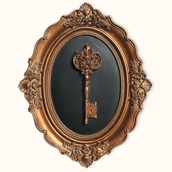 97 Decor Antique 7x9 Gold Oval Key Wall Sculpture, 1 Pack