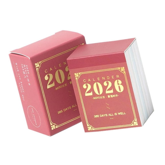 2026 Small Desk Calendar 365 Day Tearable Paper Calendar Portable Writing Notepads For Notes Checklist Desk Reminders