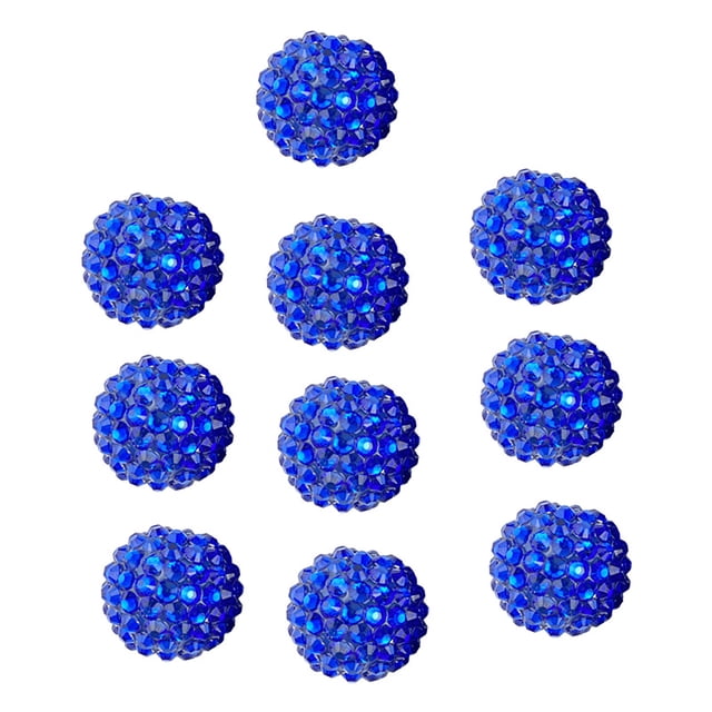 10 cuentas de 20 mm con agujeros grandes, brillantes, coloridas, para joyería, fabricación de joyas, bolígrafos, llaveros, collares, redondas y brillantes.