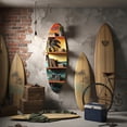 thumbnail image 3 of Surfboard Wall Shelf for Wall Decor & Storage, Vertical Floating Shelf, Decorative Beach Style Lack Wall Shelves, 3 of 6