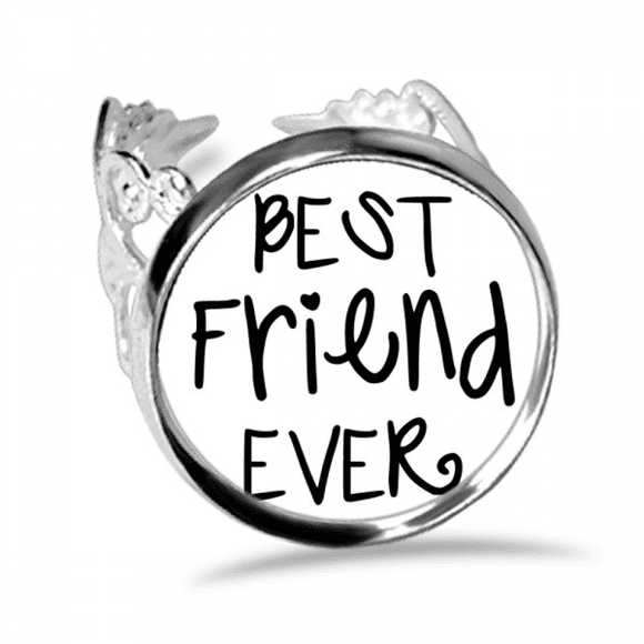 Friendship Best Friend Ever Words Quotes Ring Adjustable Love Wedding Engagement