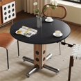thumbnail image 3 of 39.76" Round Table Top Wood - Walnut & Black Double Sided, Outdoor Dining Replacement for Restaurants, Cafes, Bars, 3 of 10