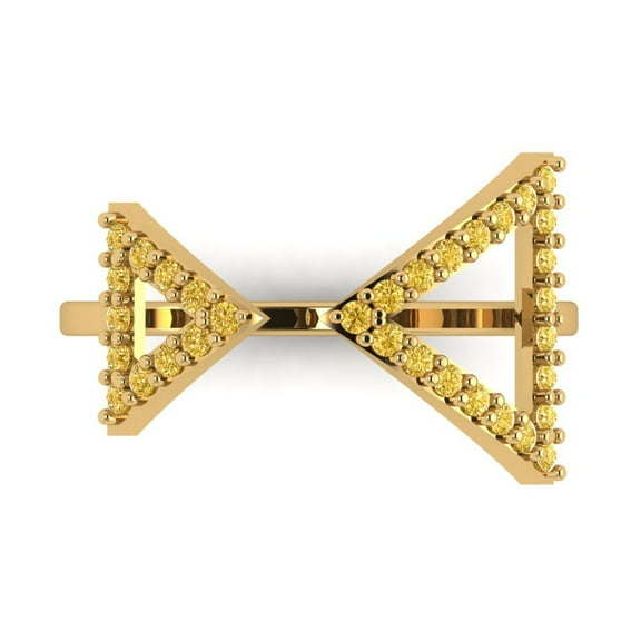 Statement Engagement Ring for Women - 0.2475ct Simulated Yellow Diamond in 18K Yellow Gold Promise Ring