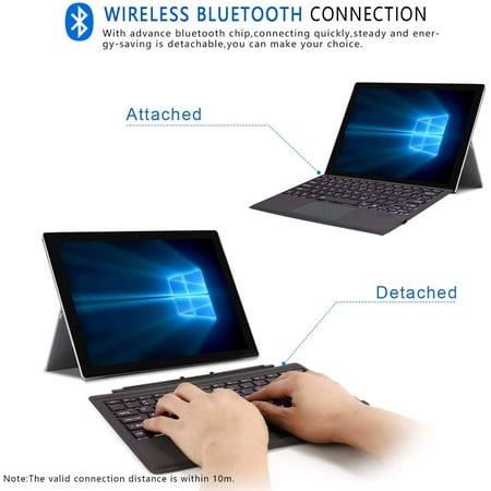 Tomsenn Surface Pro 4 Pro 3 New Surface Pro 6 Type Cover Ultra Slim Wireless Bluetooth Keyboard With Touchpad Walmart Canada