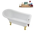 thumbnail image 6 of 58" Streamline N4860GLD-ORB Soaking Clawfoot Tub and Tray With External Drain in Matte Oil Rubbed Bronze and Polished Gold Clawfeet, 6 of 10