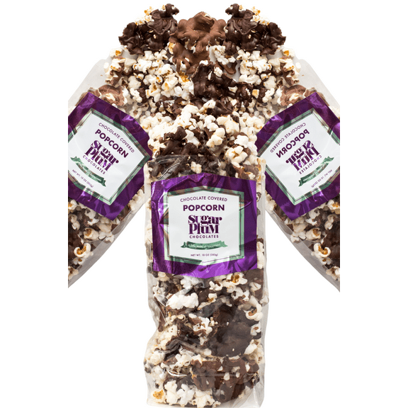 Sugar Plum Chocolate Covered Popcorn Milk & Dark - 3 Pack - 3 Bags 10 oz. Each