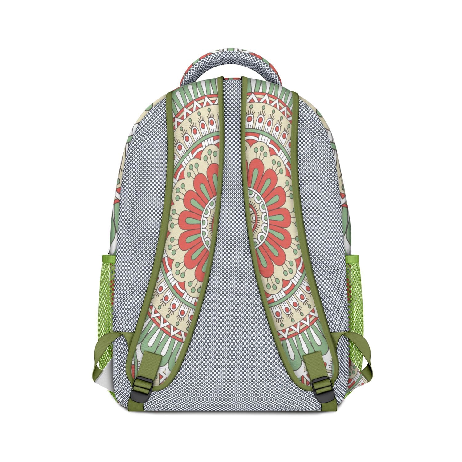 Folk Geometric Mandala Student Backpack - Stylish Waterproof School Bag for College Students