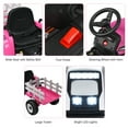 thumbnail image 6 of Infans 12V Kids Ride On Tractor with Trailer Ground Loader w/ RC & Lights Pink, 6 of 7