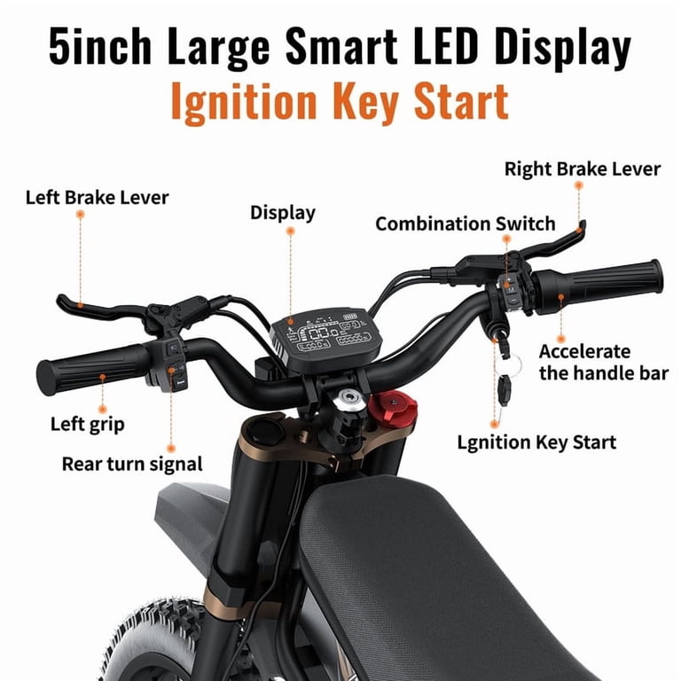 Riding'Times, Electric Dirt Bike, GT73PRO, 3000W Motor, 85 Miles