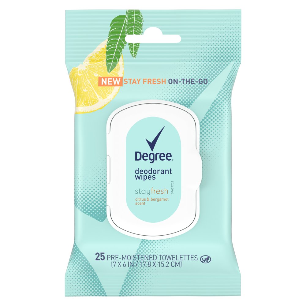 Degree Stay Fresh OnTheGo Deodorant Wipes Citrus and Bergamot 25ct