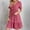 *Hot Pink, variant on ClodeEU Women's Short Sleeve V Neck Layered Swing Dress ,Flowy Tiered Beach Sundress Navy,Womens Plus XXXL