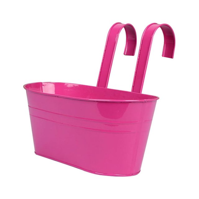 Advancent Hierro práctico y duradero desmontable para maceteros de balcón, barandilla colgante, decoración elegante Jardín y Patio Rosado