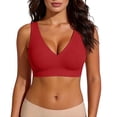 thumbnail image 4 of Zpanxa Supportive Sports Bras for Women Wireless Seamless Ribbed Mocha with Wide Straps and Hook-and-eye Closure for Women, 4 of 6