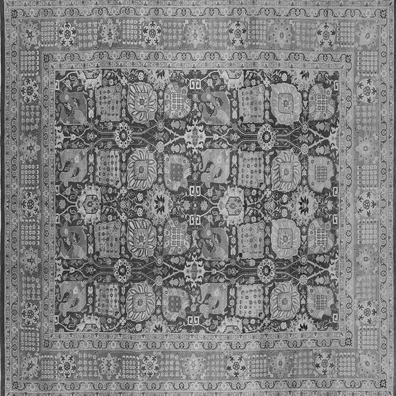 Ahgly Company Indoor Square Oriental Gray Traditional Area Rugs, 6' Square