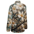 thumbnail image 5 of Plumeria Flowers Long Sleeve Blouse Woman Streetwear Casual Shirts Summer Oversize Woman Streetwear Clothing Birthday Present, 5 of 7
