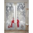 thumbnail image 5 of Christmas Sheer Curtains 84 Inch Long 2 Panels, Cute Red Snowman Pine Branches Winter Snowfall Light Filtering Rod Pocket Semi Sheer Curtains, Sheer Voile Drapes for Living Room Bedroom, 52"x84", 5 of 5
