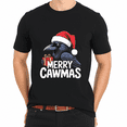 thumbnail image 3 of Merry Cawmas Raven Santa Hat Gift Black Short Sleeve T Shirt for Men and Women, 3 of 4
