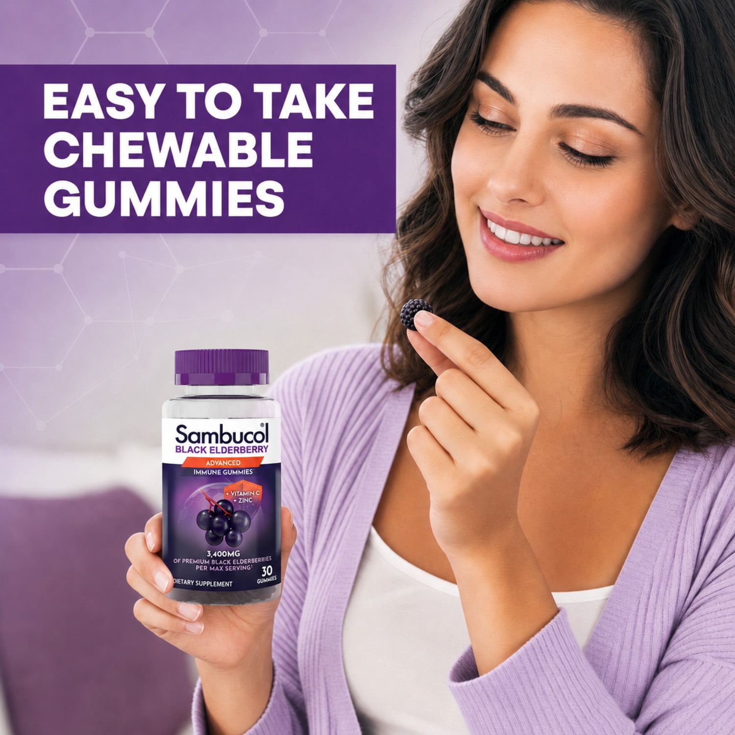 Sambucol Elderberry Gummies, Immune Support Supplement, 30 Count