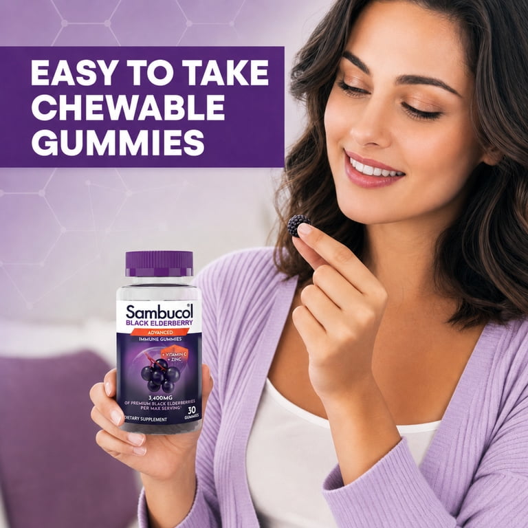 Sambucol Black Elderberry Gummies, Immune Support, 30 Count photo 6