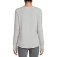 thumbnail image 3 of Time and Tru Women's Cozy Henley T-Shirt with Long Sleeves, 3 of 5