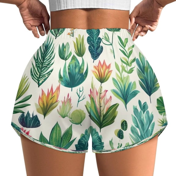 Women's Originals Shorts, Jersey Sports Shorts, Gym Shorts For Women, Plants, S, Plus Size Available