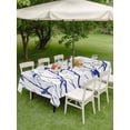 thumbnail image 3 of Outdoor Tablecloth with Umbrella Hole and Zipper, Navy Blue Branches Birds Rectangle Table Cloth 60x102 Inch Waterproof Tablecloth, Abstract Forest Silhouettes Picnic Table Cover for Patio Camping, 3 of 7