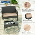 thumbnail image 4 of Kullavik 4 Pieces Outdoor Patio Furniture Set,PE Wicker Rattan Chairs Garden Conversation Sets with Tempered Glass Table and Soft Cushions for Lawn,Pool or Backyard,Sand, 4 of 7