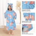 thumbnail image 4 of Wearable Blanket with Sleeves and Pocket Oversized Hooded Sweatshirt 3-14 YR Cartoon Shrimps Pattern S, 4 of 7