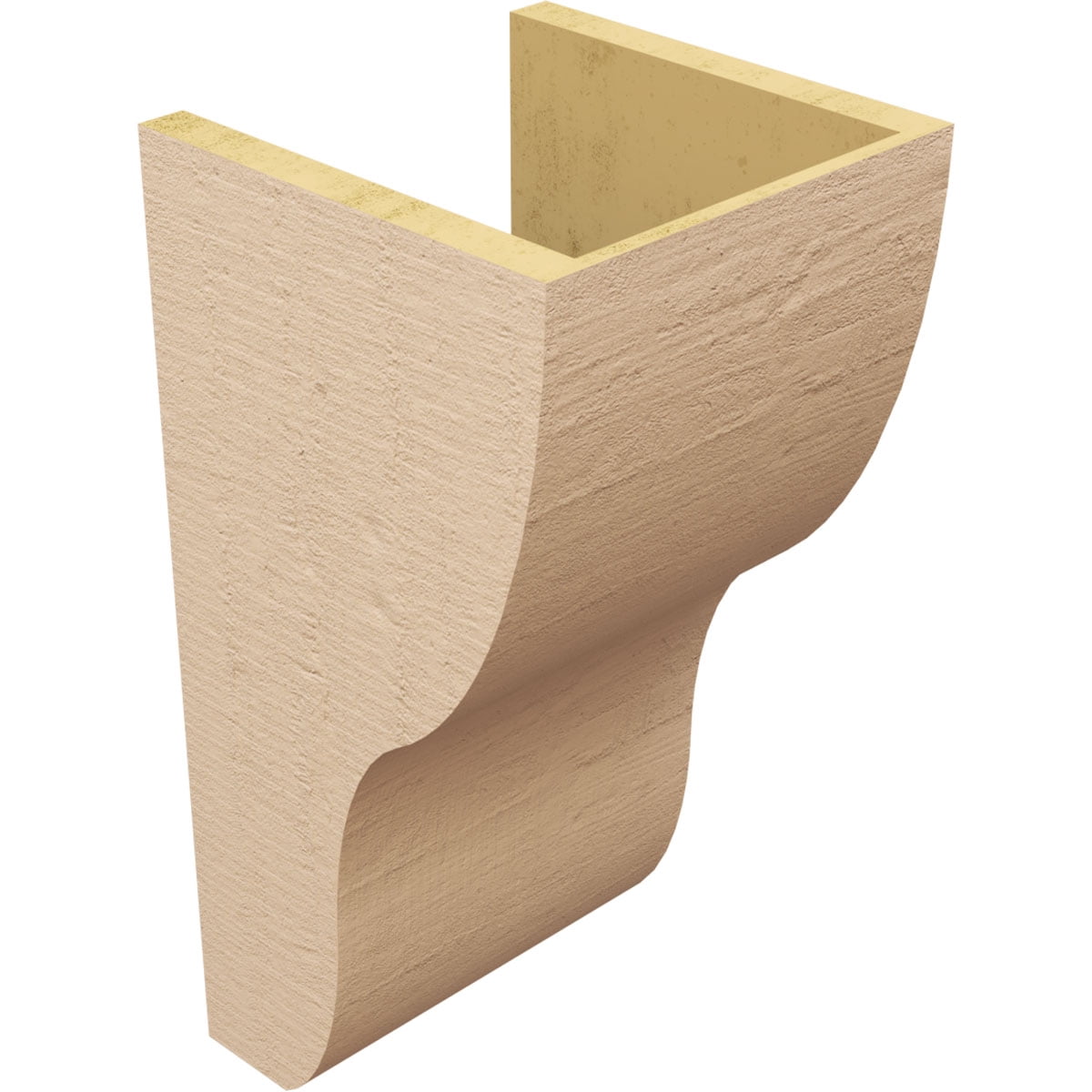 10"W x 10"D x 20"H Wide Greensboro Rough Cedar Woodgrain TimberThane Corbel, Primed Tan