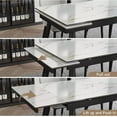 thumbnail image 4 of ChVans 55"- 79" Large Extendable Dining Table for 6-8 Person, Modern Rectangular Dining Table with White Marble Sintered Stone Table Top and Metal Legs for Kitchen Dining Living Room, White Marble, 4 of 8