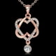 thumbnail image 2 of Collar con colgante de corazón doble chapado en oro rosa y circonitas, joyería de cristal para amigos y amantes, 2 of 7