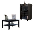 thumbnail image 2 of CoSoTower 4-Shelf 2-Piece Living Room Set, Coffee Table and Bar Cabinet Black and Espresso, 2 of 7