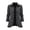 Dark Gray, variant on Womens Ruffle Jacket Peplum Lapel Button Down Coat Long Sleeve Flattering Outwear Ruffle Placket and Flared Hem Wardrobe Essential