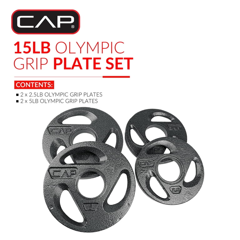 CAP 15lb Olympic 2-inch Grip Plate Weight Set (2x2.5lb/2x5lb