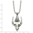 thumbnail image 3 of Stainless Steel Antiqued and Polished Skull 22in Necklace; 22 inch; Lobster (Fancy) Clasp; for Adults and Teens; for Women and Men, 3 of 3