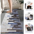 thumbnail image 4 of Marble Kitchen Rugs Sets of 2, Blue Black Non Slip Washable Kitchen Mats Cushioned Anti Fatigue, Comfort Floor Standing Mats for Kitchen Home Sink Office Laundry, 18'''' x 30''''+18'''' x 48'''', 4 of 6