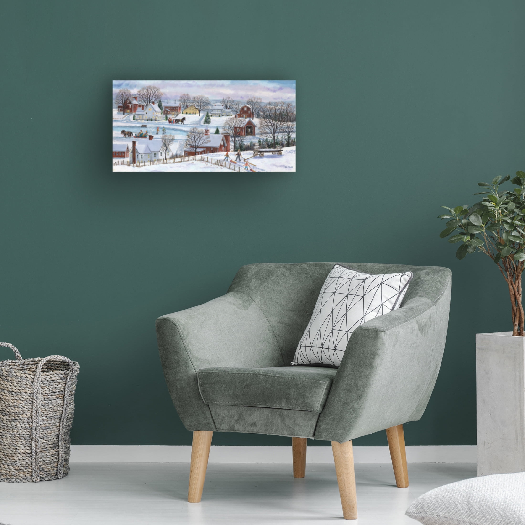 Canvas Wall Art - Bob Fair 'Sleds, Skates and Sleighs' Wall Art for Living Room, Bedroom, or Office Décor by Trademark Fine Art - 24 x 12 Inches