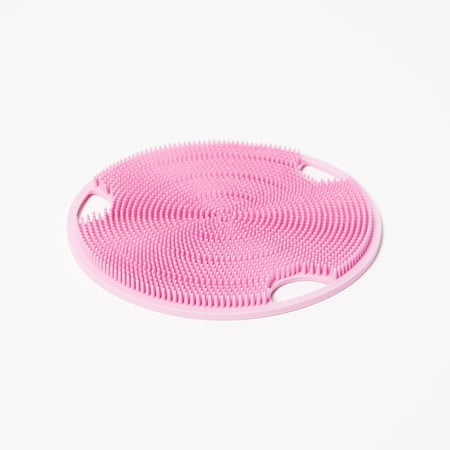 Boie USA Flat Body Scrubber - Handheld Exfoliating Loofah Alternative (Pink)