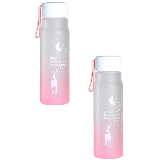 Clearance Glass&Bottle under $7 560ml Gradient Frosted Plastic Water Bottle Wide Mouth Leak Proof Water Cup Portable Space Cup